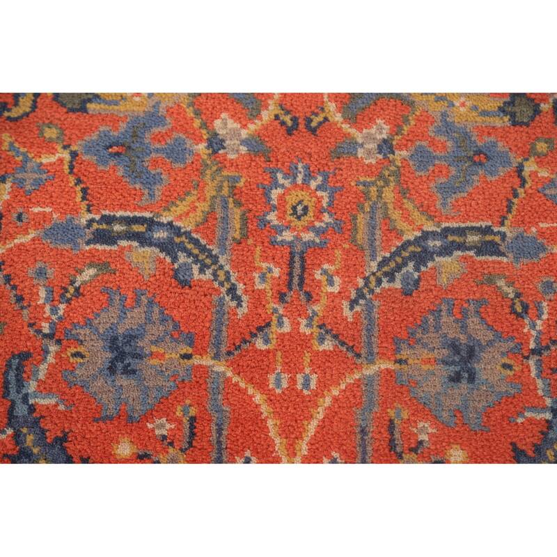 All-Over Floral Heriz-Serapi Oriental Runner Rug Wool Carpet - 2'6"x 7'11"