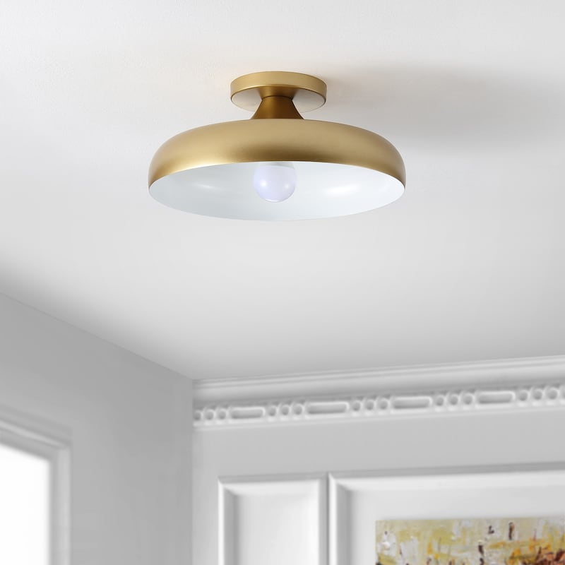 SAFAVIEH Lighting Antionette Flush Mount - 13" W x 13" D x 6" H - Painted Gold - 13Wx13Dx6H