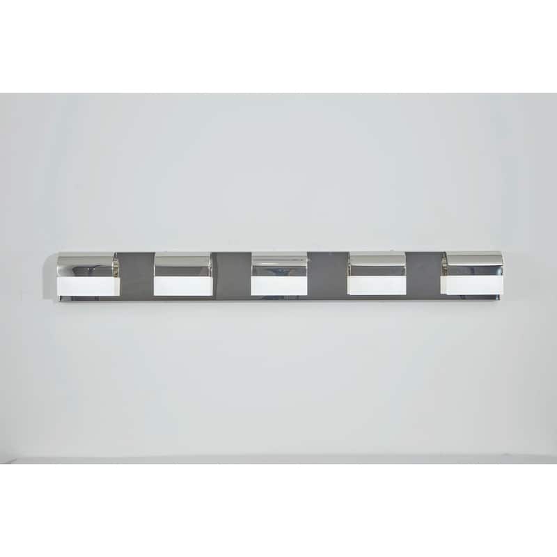5-Light LED Vanity Lights Over Mirror Bath Wall Lighting - Chrome