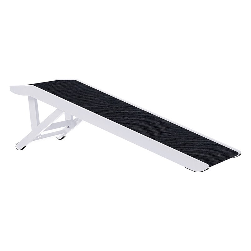 Unipaws Foldable Wooden Pet Dog Cat Ramp with Adjustable Height - White