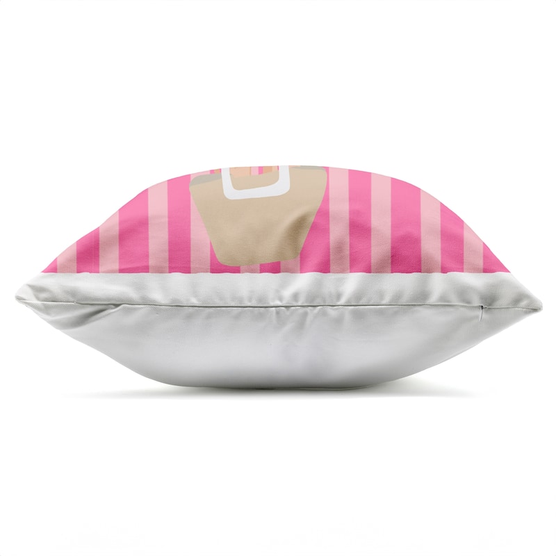 Stupell Pink Striped Glam Girl Printed Outdoor Throw Pillow Design by Chen Alyesh