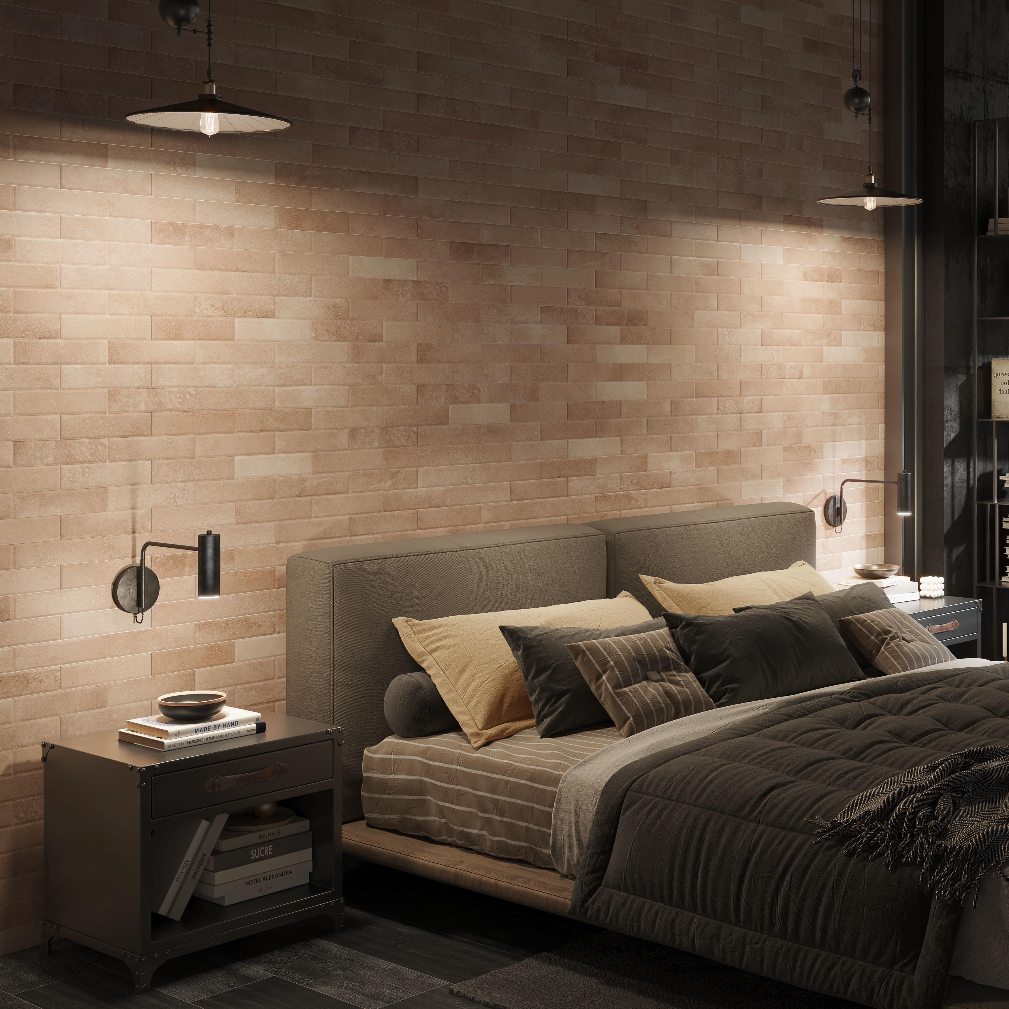 Merola Tile Atlas Brick Cotto 2-3/8" x 9-3/4" Porcelain Floor and Wall Tile