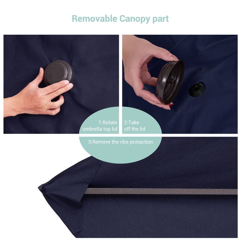 AOOLIMICS 10×6.5FT Rectangular Patio Umbrella with UV Protection, Easy Tilt, and Wind-Resistant Features