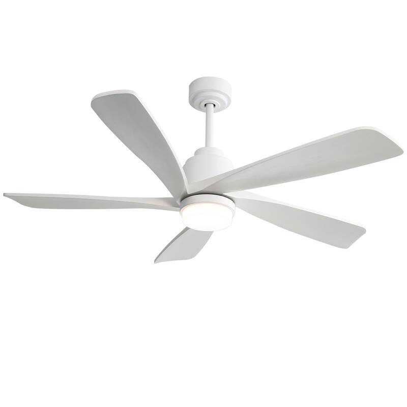 52 Inch Wood Blades Ceiling Fan with Light,3 CCT LED,Remote and APP Control-Farmhouse, Modern, Contemporary - 52 inches