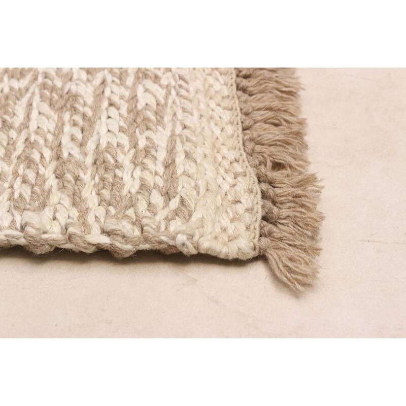 ECARPETGALLERY Flat-Weave Ankara Ivory Wool Kilim - 4'11 x 6'8