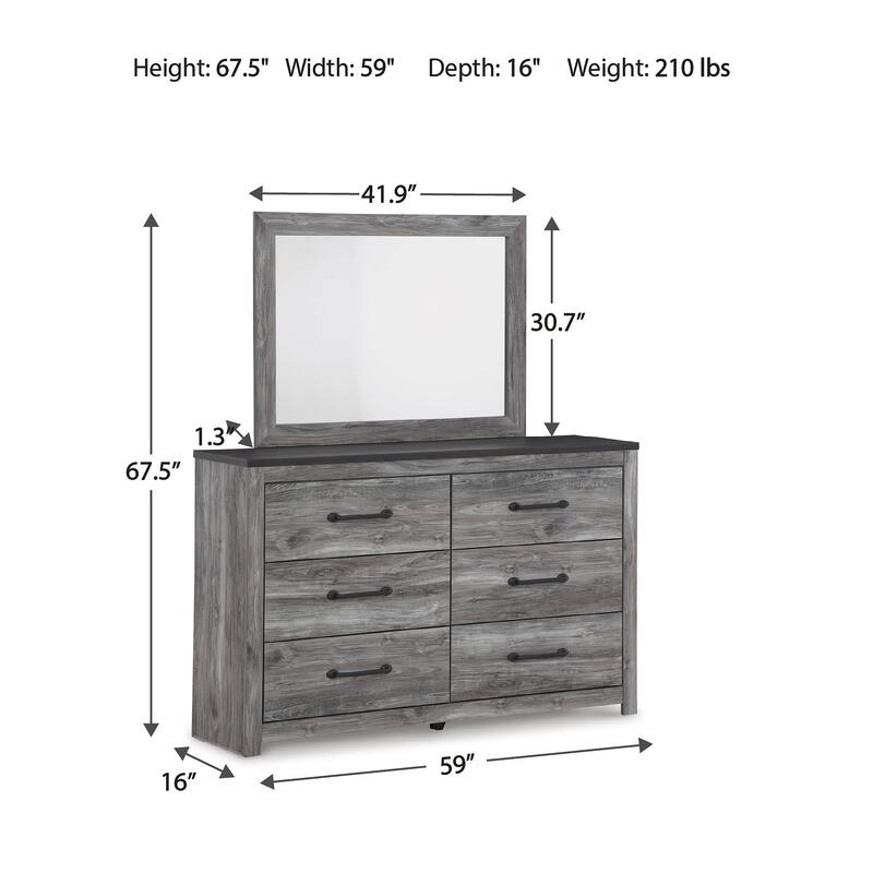 Signature Design by Ashley Bronyan Dark Gray Dresser and Mirror
