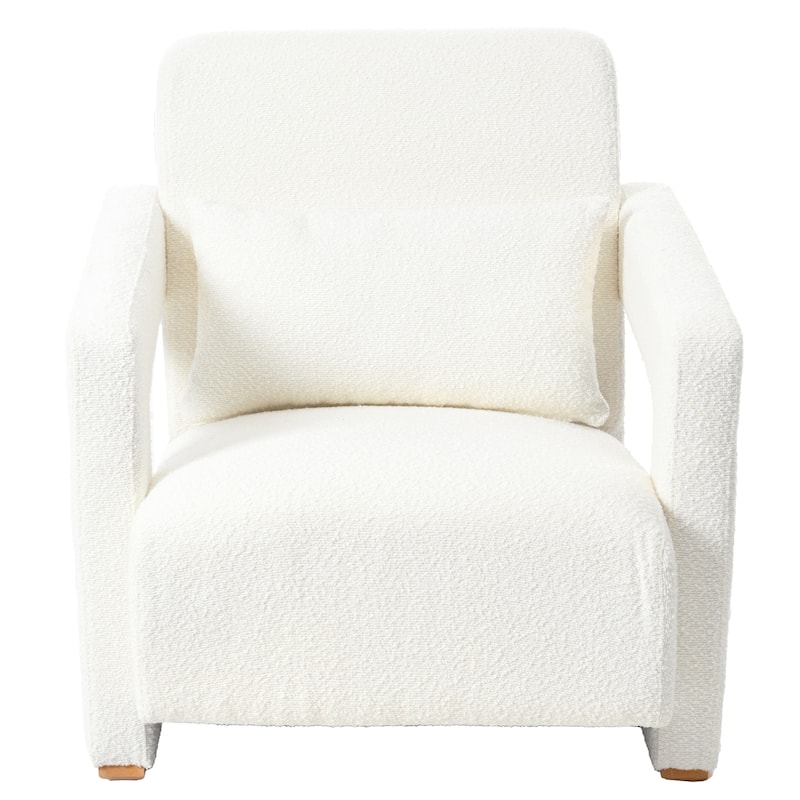 Sleek Right-Angle Armrests,Ergonomic Lumbar Support,Square Wooden Block Legs,Inclined Seat for Comfort,Artistic Statement Piece