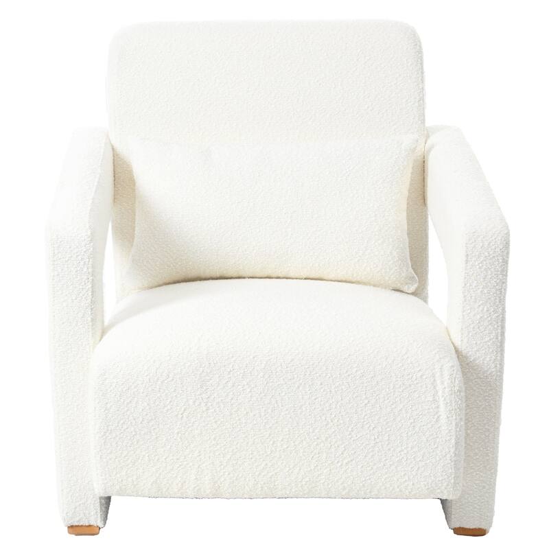 White 30.3" Accent Chair with Lumbar Support
