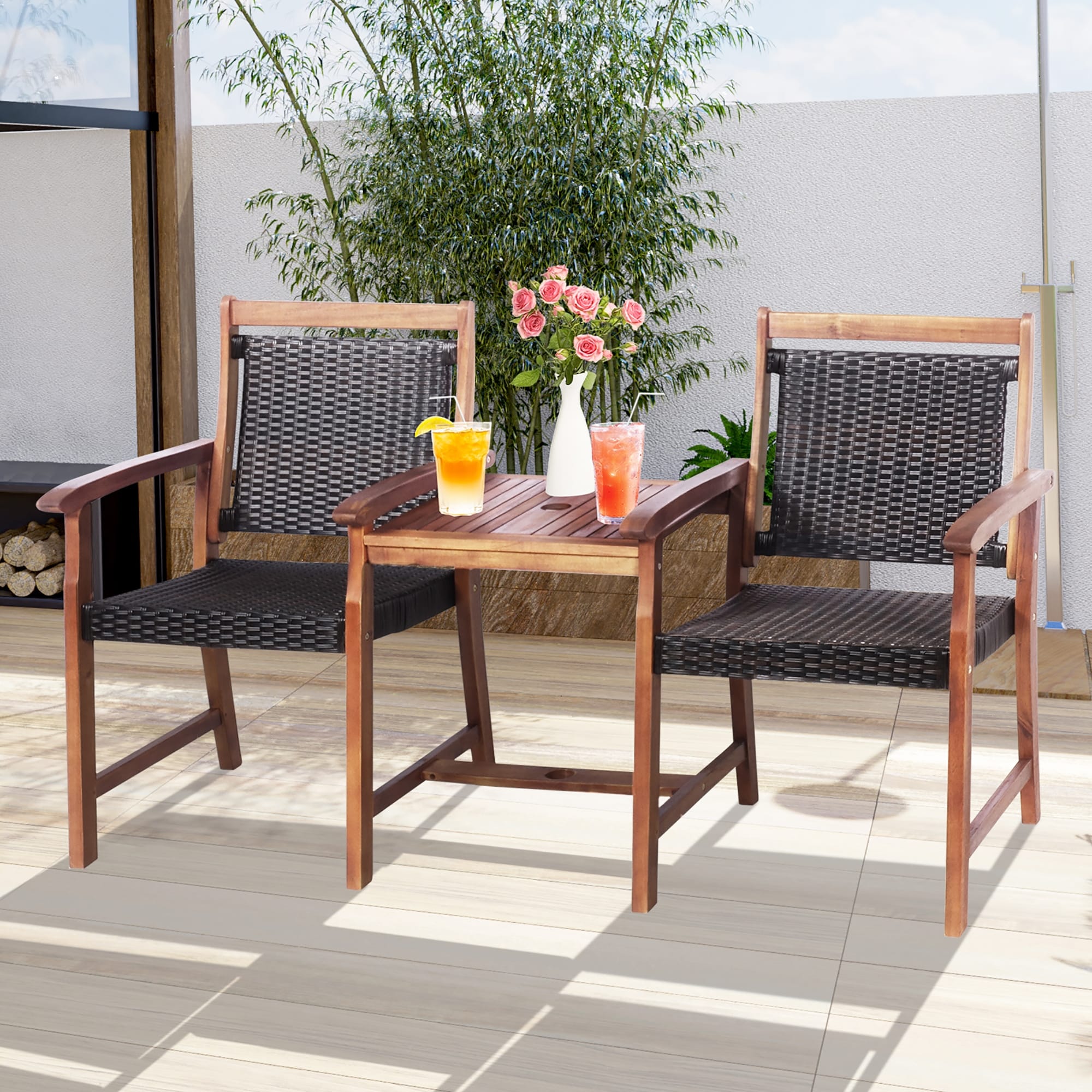 2 seater wicker bench sales