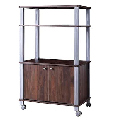 Microwave Rack Stand Rolling Storage Cart - 23.5" x 15.5" x 38.5" (L x W x H)