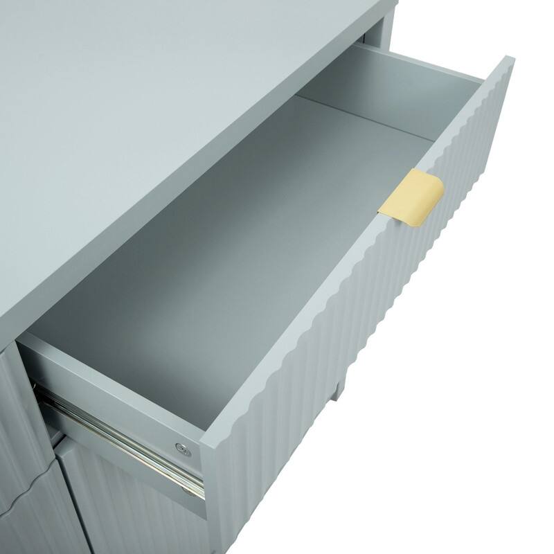 55.1" Modern Sideboard Cabinet with Adjustable Shelves and Aluminum Handles for Stylish Home Storage Solutions