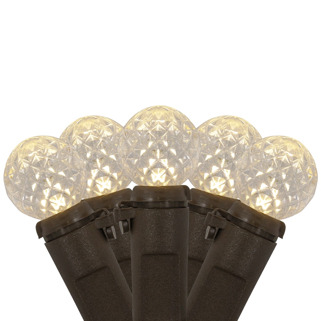 LED G12 Berry Christmas Lights - Warm White - 16' Brown Wire - 50ct