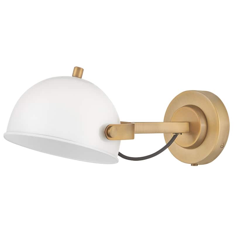 Hinkley Lighting 46470 Spence 7" Tall Wall Sconce - Matte White / Heritage Brass