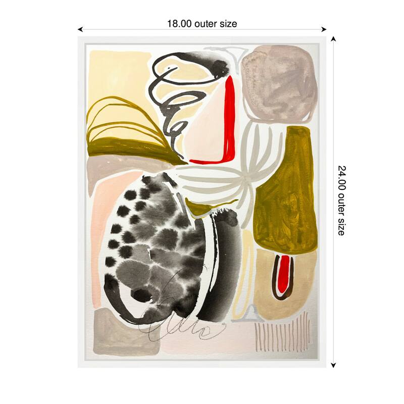 Kate and Laurel Sylvie Abstract 02 Framed Canvas by Emma Daisy