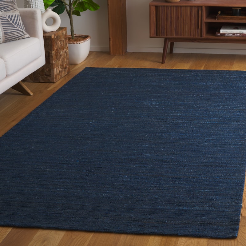 SAFAVIEH Handmade Cape Cod Snezanka Coastal Jute Rug - 5' x 8' - Navy