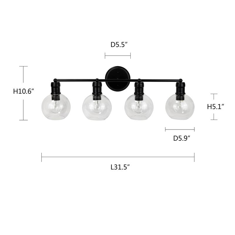 Bath/ Vanity Fixture w/ Clear Globe Glass
