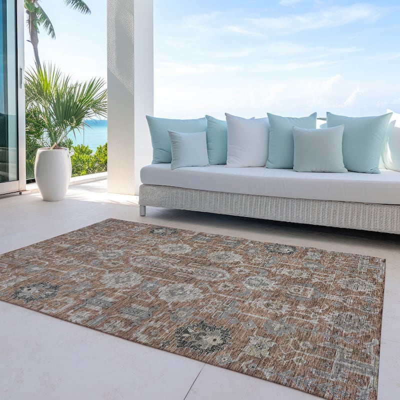 Machine Washable Indoor/ Outdoor Chantille Traditional Boho Rug