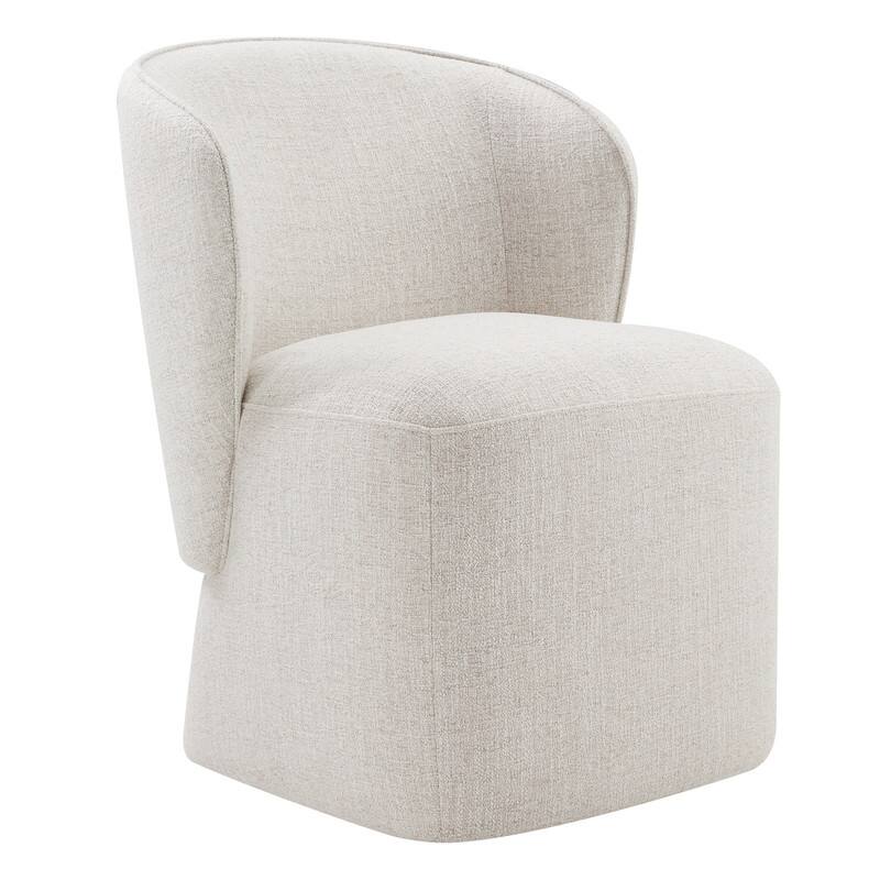 Kyle Morden Fabric Dining Room with Casters Wrap-round Back - Single - Wheat(Multi-colored)-Performance Fabric