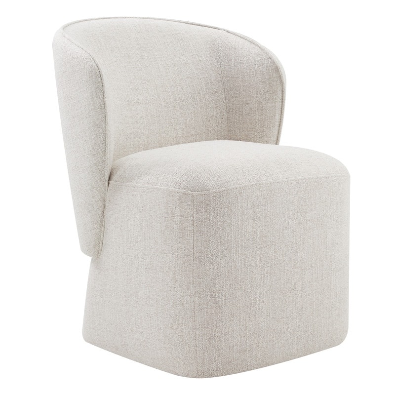 Kyle Morden Fabric Dining Room Chair with Casters Wrap-round Back - Single - Wheat(Multi-colored)-Performance Fabric