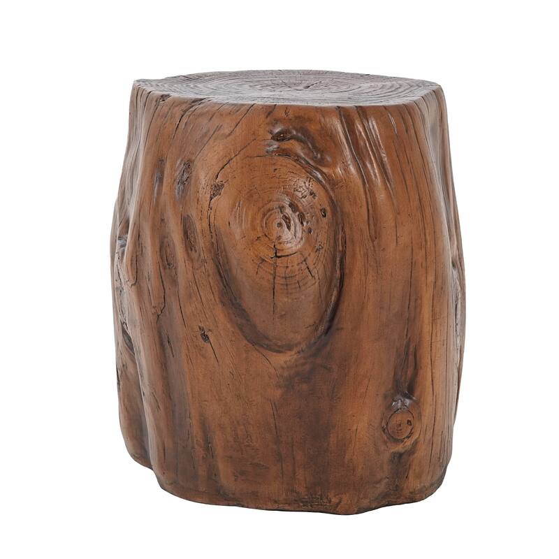 Christopher Knight Home - Terra Rustic Tree-Stump MGO Side Table in Dark Wood Grain - 17.32"W x 15.16"D x 16.54"H