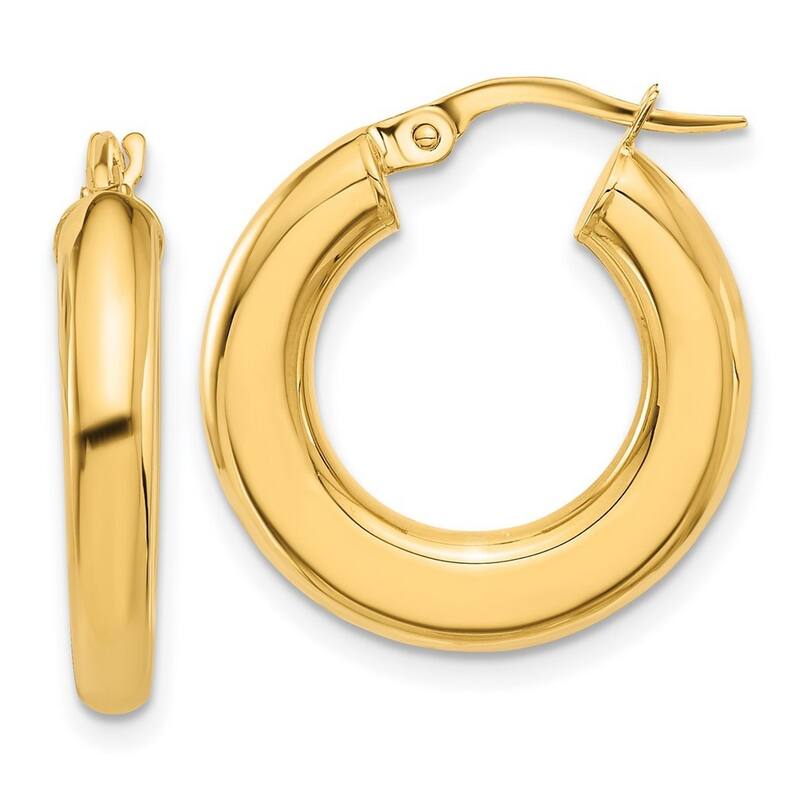 Curata 14k Yellow Gold Polished Tube Hoop Earrings - 23x20.5mm