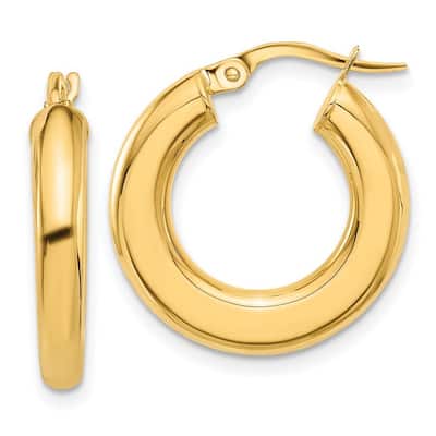 Curata 14k Yellow Gold Polished Tube Hoop Earrings - 23x20.5mm