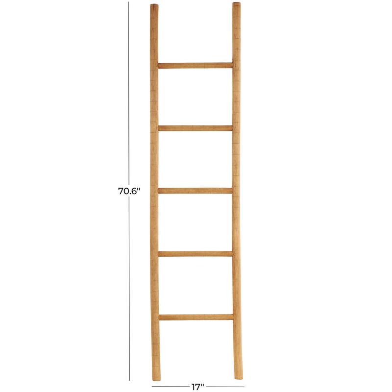 Brown Wood Handmade 5 Rack Ladder - 2"W x 17"L x 71"H