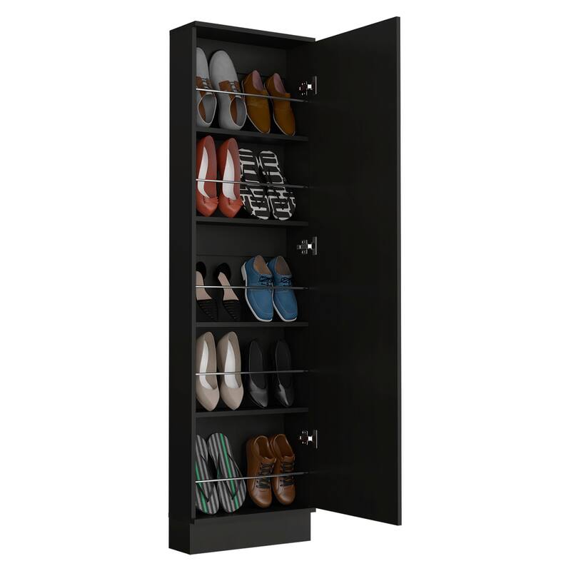 TUHOME Leto XL Shoe Rack with Mirror and 5 Inner Shelvesck