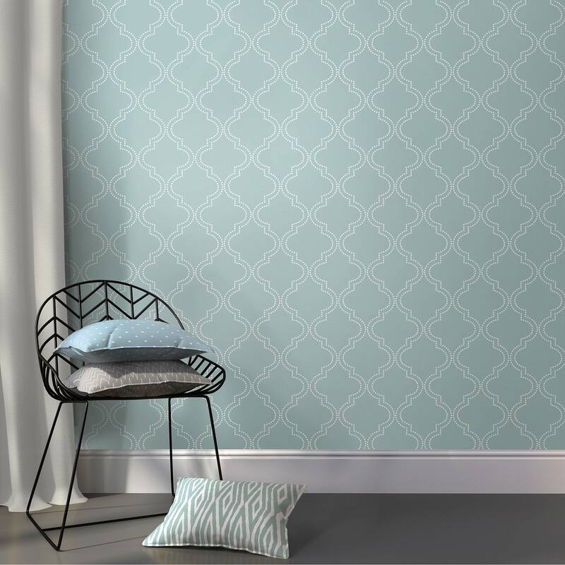 NuWallpaper Slate Blue Quatrefoil Peel & Stick Wallpaper - 216in x 20.5in x 0.025in