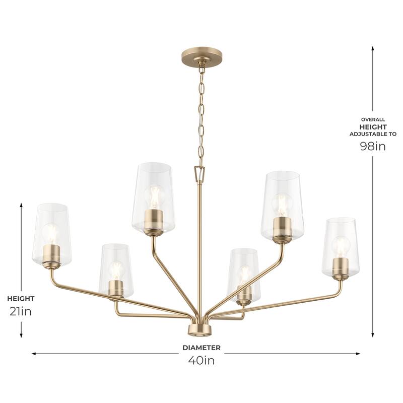 Progress Lighting P400444 Celino 6 Light 40" Wide Chandelier