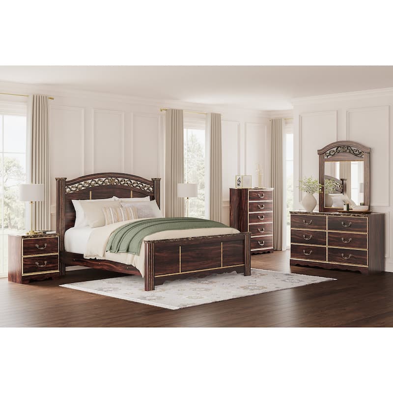 Signature Design by Ashley Glosmount Brown King Poster Headboard