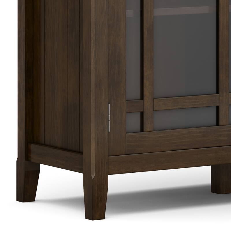 WYNDENHALL Freemont SOLID WOOD 62 inch Wide Transitional Wide Storage Cabinet in Dark Tobacco Brown - 18" D x 62" W x 34" H