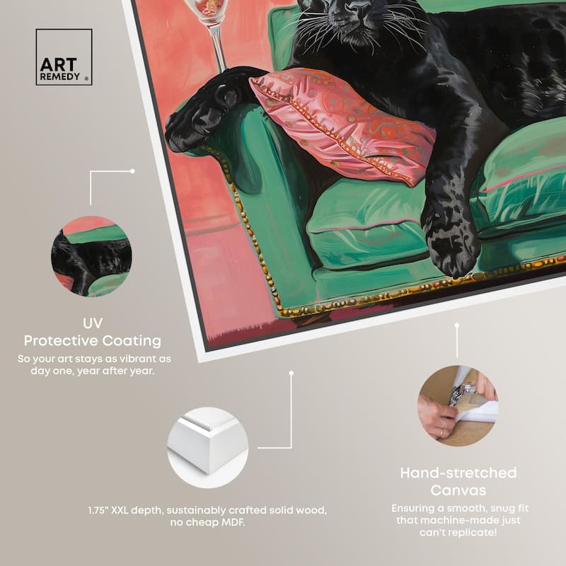 Lounging Panther Canvas by Art Remedy