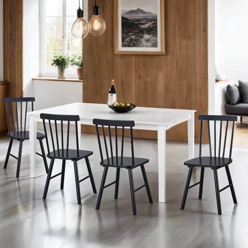 Spindle Back 16" Wide Black Dining Chairs
