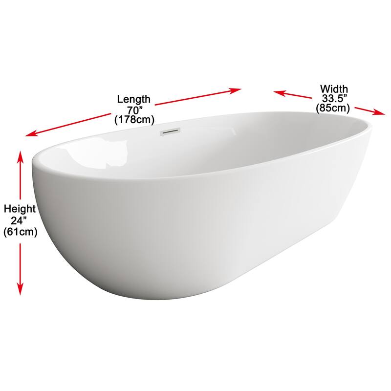 Adler Soaking Bathtub in Glossy White