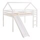 preview thumbnail 5 of 25, Contemporary Style Full Size Loft Bed with Slide, House Bed with Slide