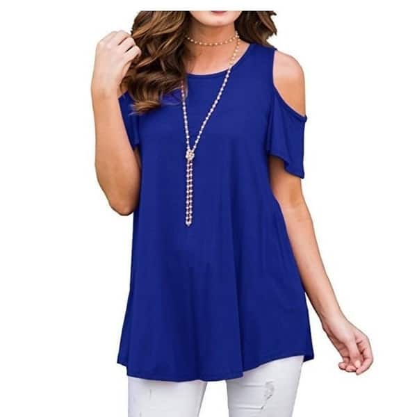 Women S Short Sleeve Casual Cold Shoulder Tunic Tops Loose Blouse Shirts Overstock 31172982 #binoorai #hacks #tips #howto #howtostyle #lucknow #raifamily #lucknowfamily instagram = rbinoo like share subscribe and ghanti bhi daba dena. women s short sleeve casual cold