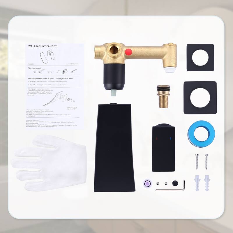 WOWOW Single Handle Wall Mounted Bathroom Basin Faucet