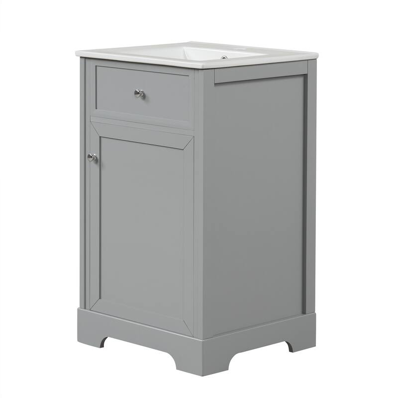 Roomfitters 20" Bathroom Vanity with Sink, Soft-Close Cabinet with Door Racks & Adjustable Shelf