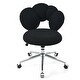 preview thumbnail 45 of 78, Criss Cross Chair with Wheels, Teddy Fabric Home Office Chair, 360°Swivel Height Adjustable Swivel Vanity Chair - N/A