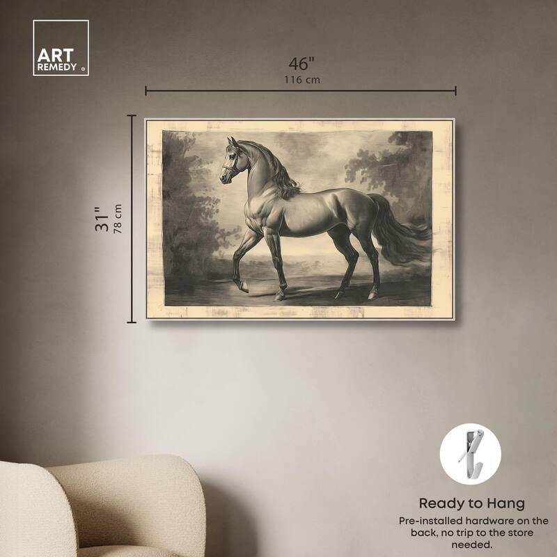 Sketch of a Stallion Canvas by Art Remedy
