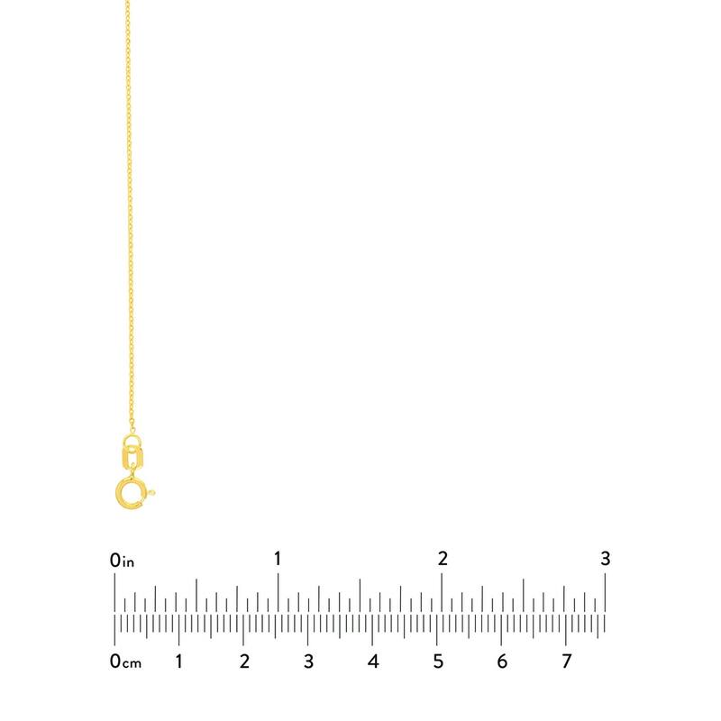 Curata 14k Yellow Gold 0.8mm Diamond Cut Cable Chain Necklace (Spring Ring)