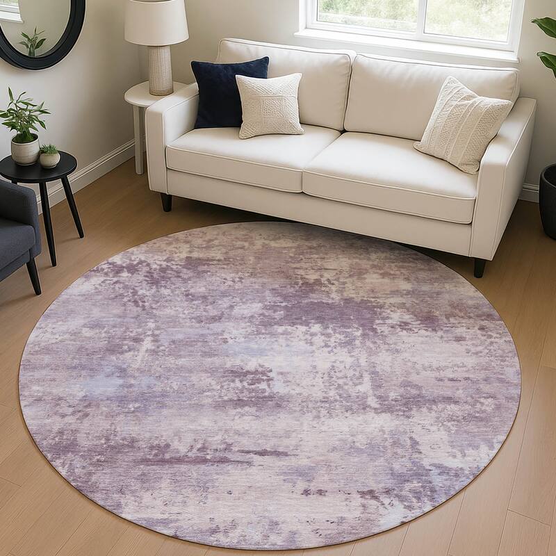 Machine Washable Indoor/ Outdoor Modern Solid Chantille Rug