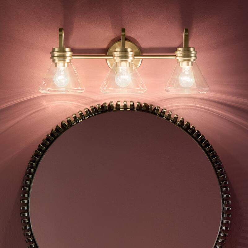 Kichler Lighting Farum 26" 3-Light Vanity Light with Clear Glass in Champagne Bronze