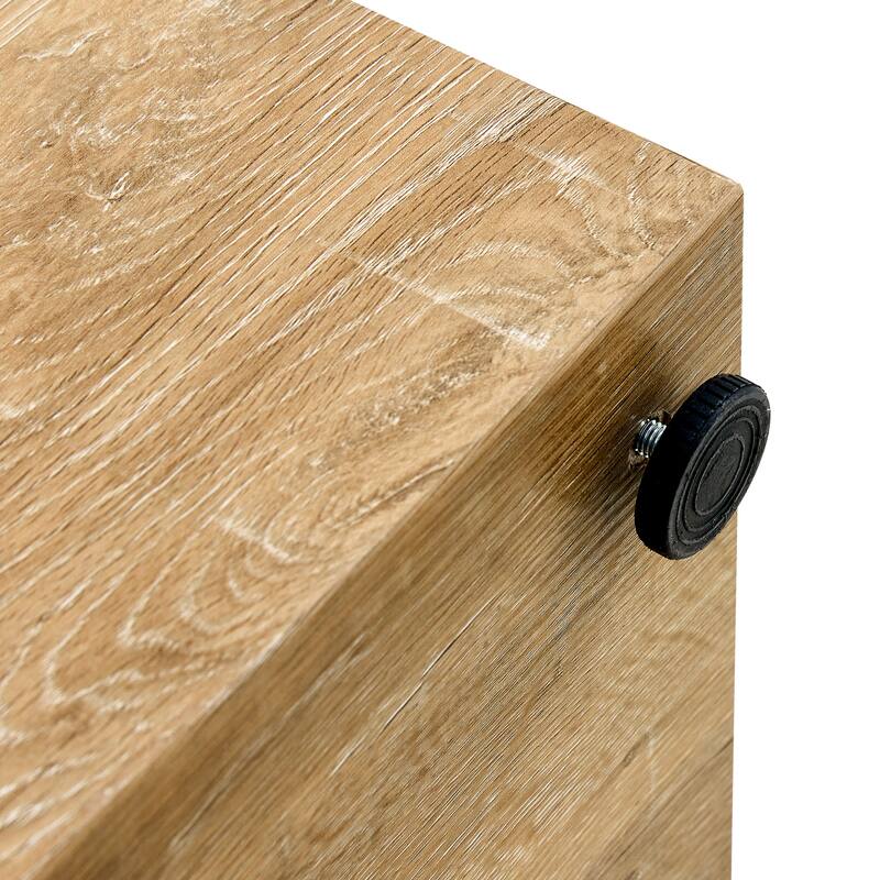 Modern Rectangular Coffee Table with Solid Base, Wooden Center Table with Imitation Marble Texture for Living Room