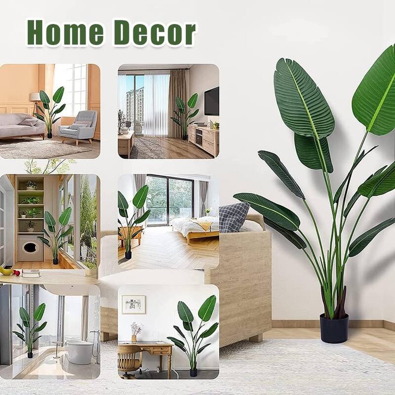 5.2ft Artificial Travellers Plants Fake Potted Silk Tree with Planter