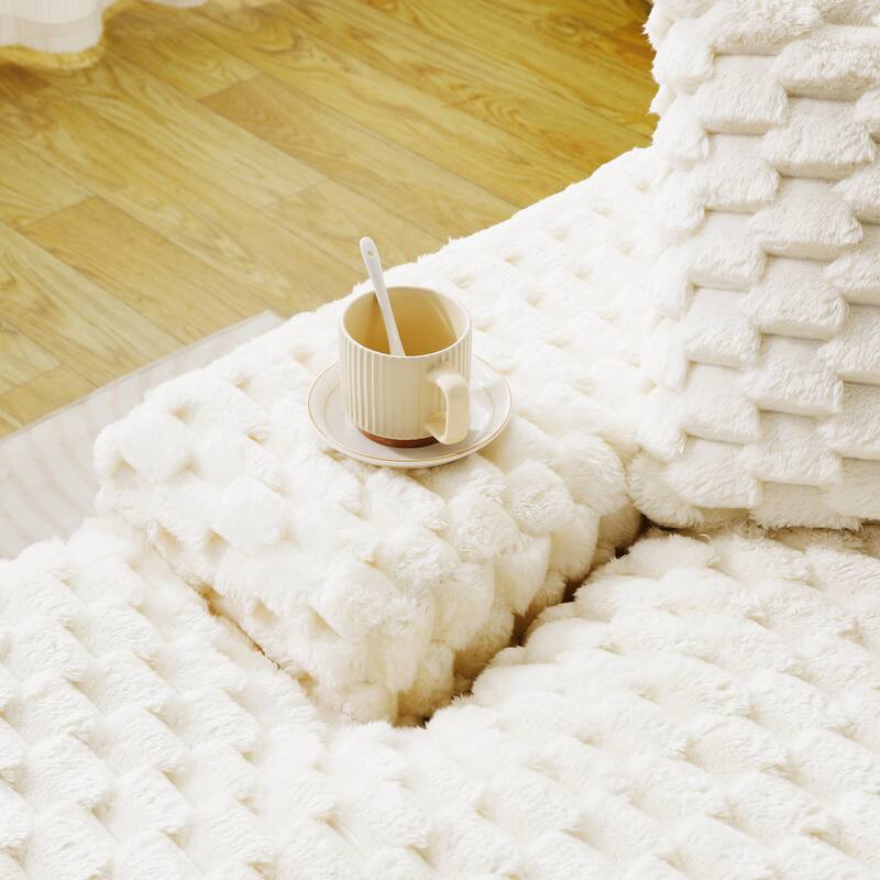 Lazy Reclining Sofa Turtle Velvet Modular Sleeper Sectional Sofa Bed with Double Chaise Lounge and Full Compressed Sponge