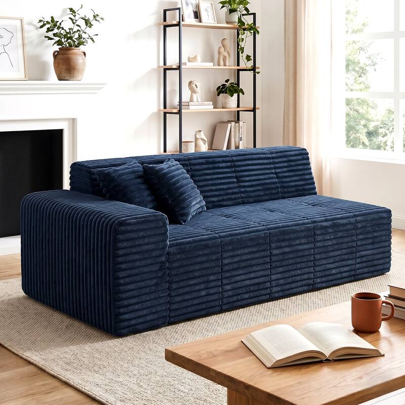 Modern Oversized plush Sofa Bed - Navy