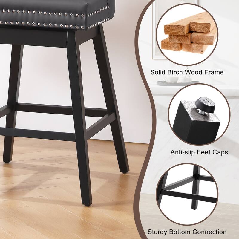 26"/30" Faux Leather Swivel Counter or Bar Height Stools