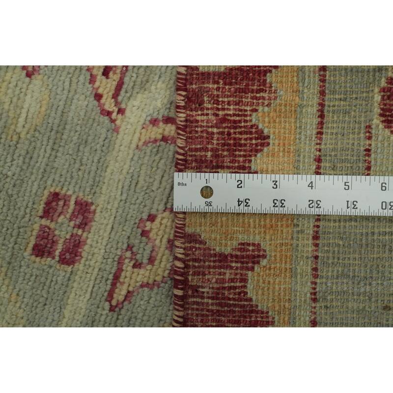 Handmade Wool Oushak Turkish Area Rug, Medallion Geometric Carpet - 11' 9'' X 9' 2''